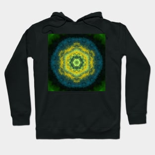 Kaleidoscope Smoke Yellow Green and Blue Pattern Hoodie